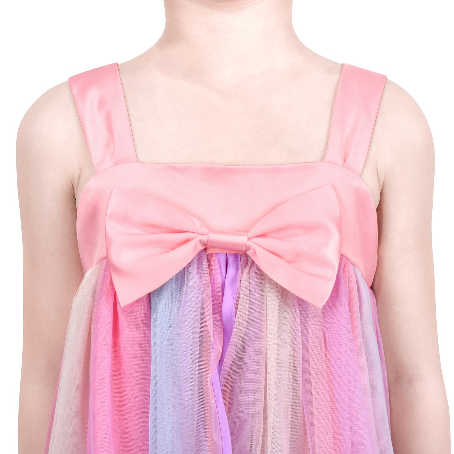 Girls Dress Sleeveless Halter Flower Multi Layer Chiffon Size 3-14 Years