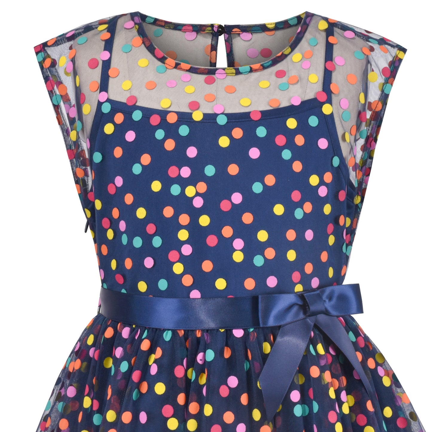Girls Dress Dot Star Lace Dress Size 6-12 Years