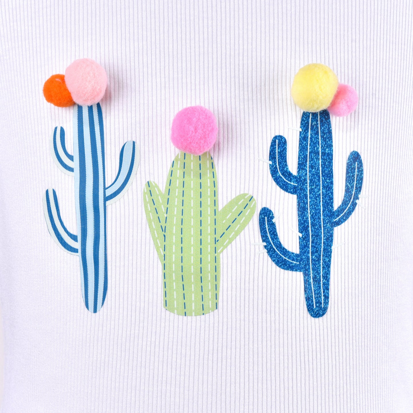 Girls T-shirt Crop Top Lettuce Trim Ribbed Knit Button Casual Size 4-10 Years