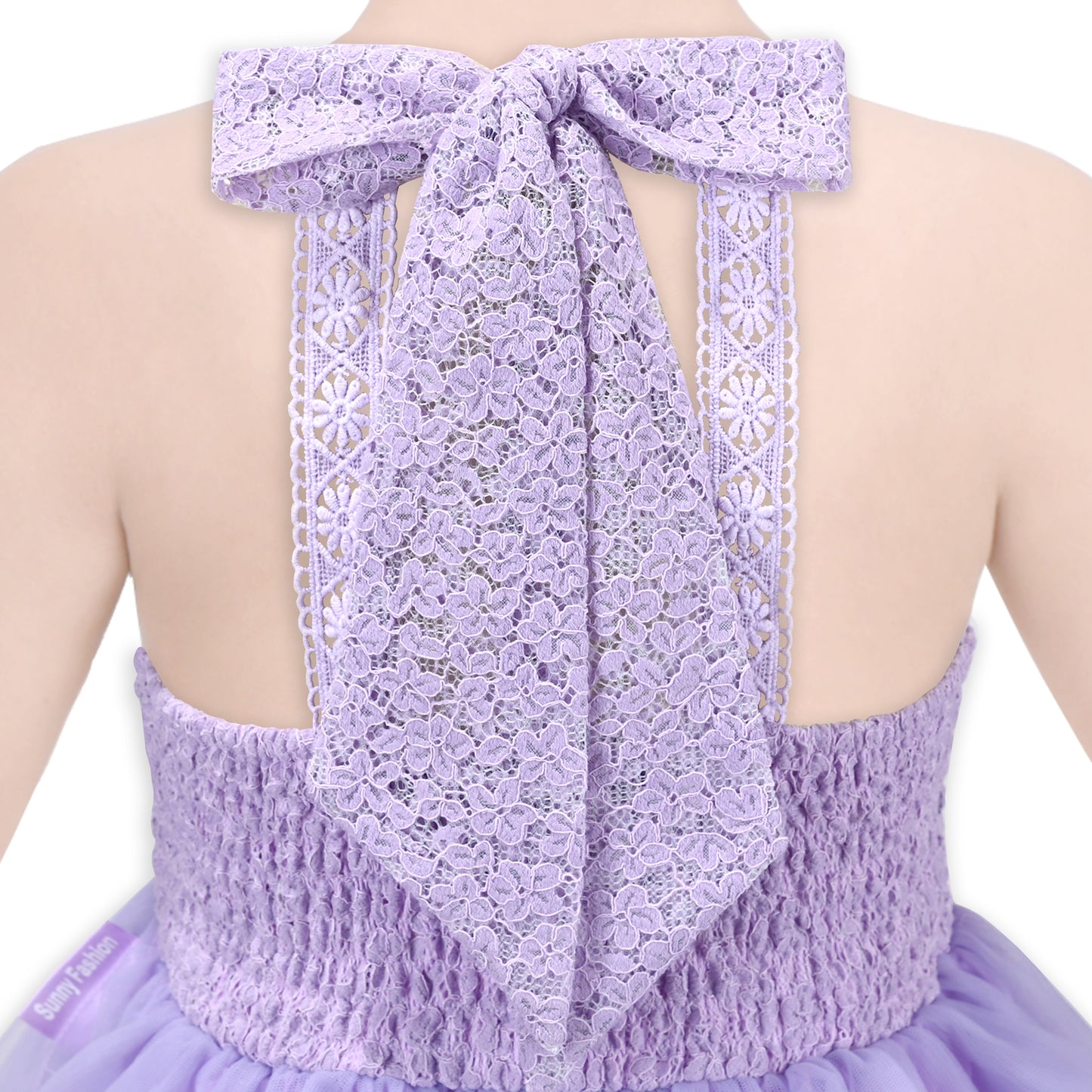 Girls Dress Flower Sparkling Sequins Belted Tulle Party Size 4-14 Years