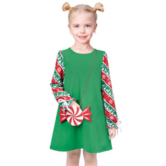 Girls Casual Dress Cotton Long Sleeve Kite Cloud Embroidered Size 2-8 Years