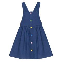 Girls Dress Suspender Skirt School Uniform Bow Tie Size 4-14 Years