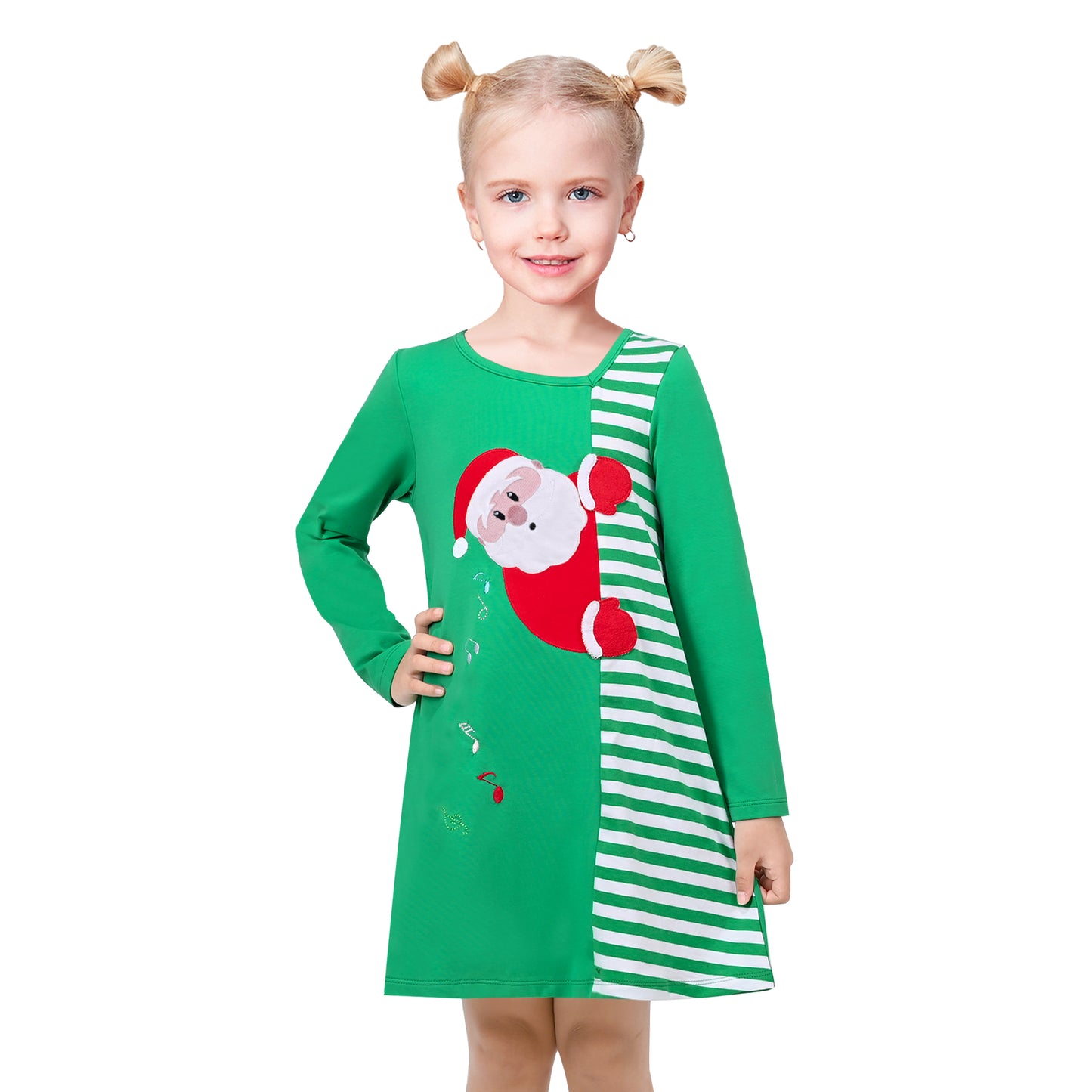 Girls Casual Dress Cotton Long Sleeve Kite Cloud Embroidered Size 2-8 Years