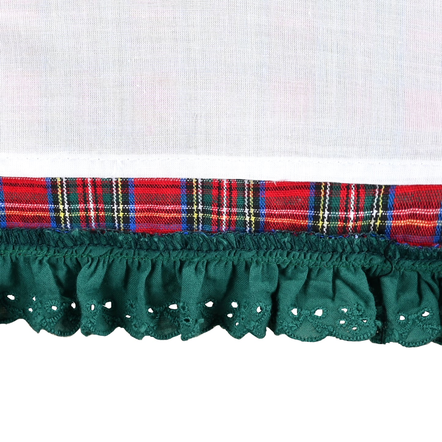 Girls Dress Checkered Lace Ruffle Skirt Long Sleeve Christmas Size 4-12 Years