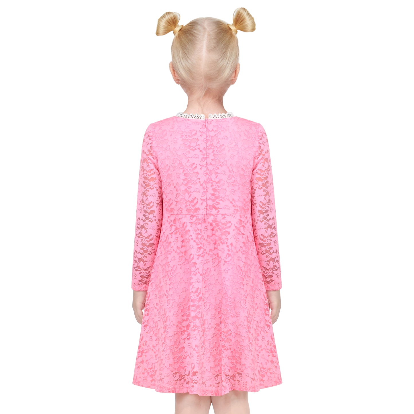 Girls Dress Flower Lace Collar Skirt Dress Size 4-14 Years