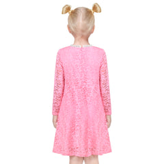 Girls Dress Flower Lace Collar Skirt Dress Size 4-14 Years