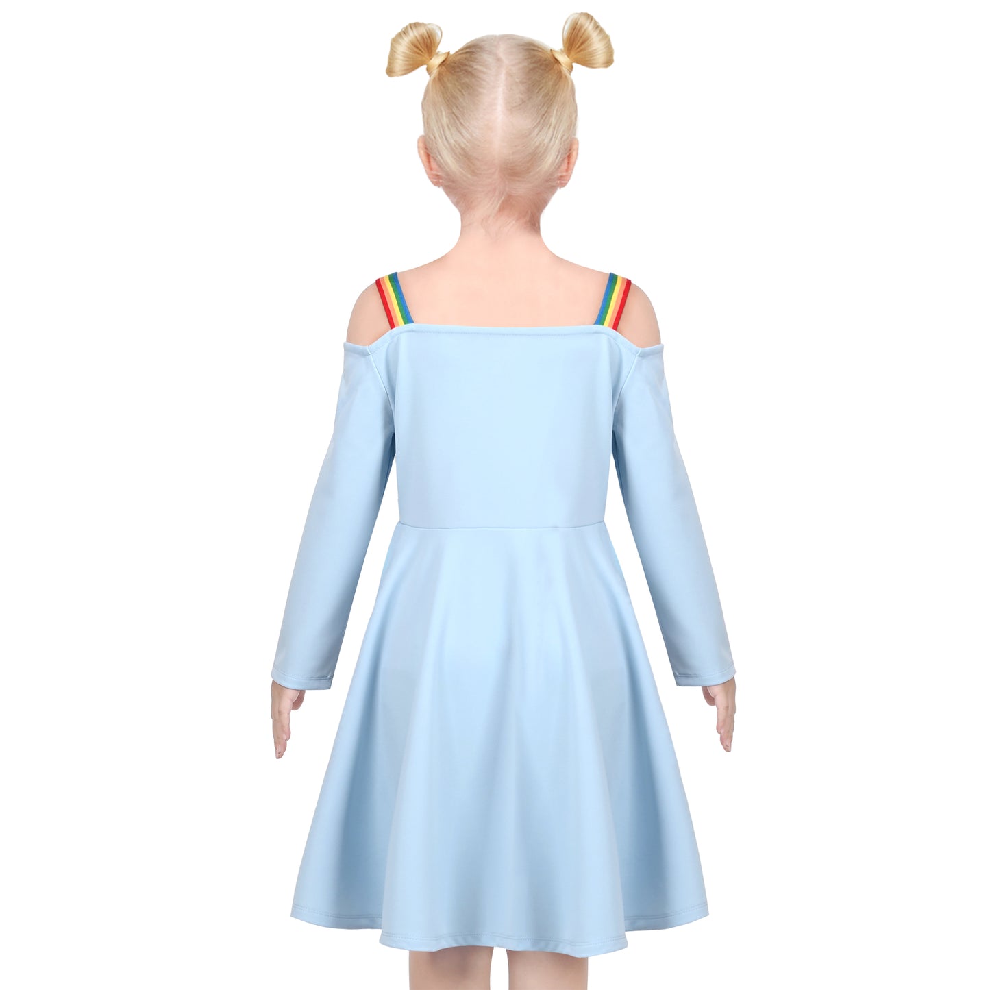 Girls Dress Unicorn Rainbow Long Sleeve Casual Dress Size 3-10 Years