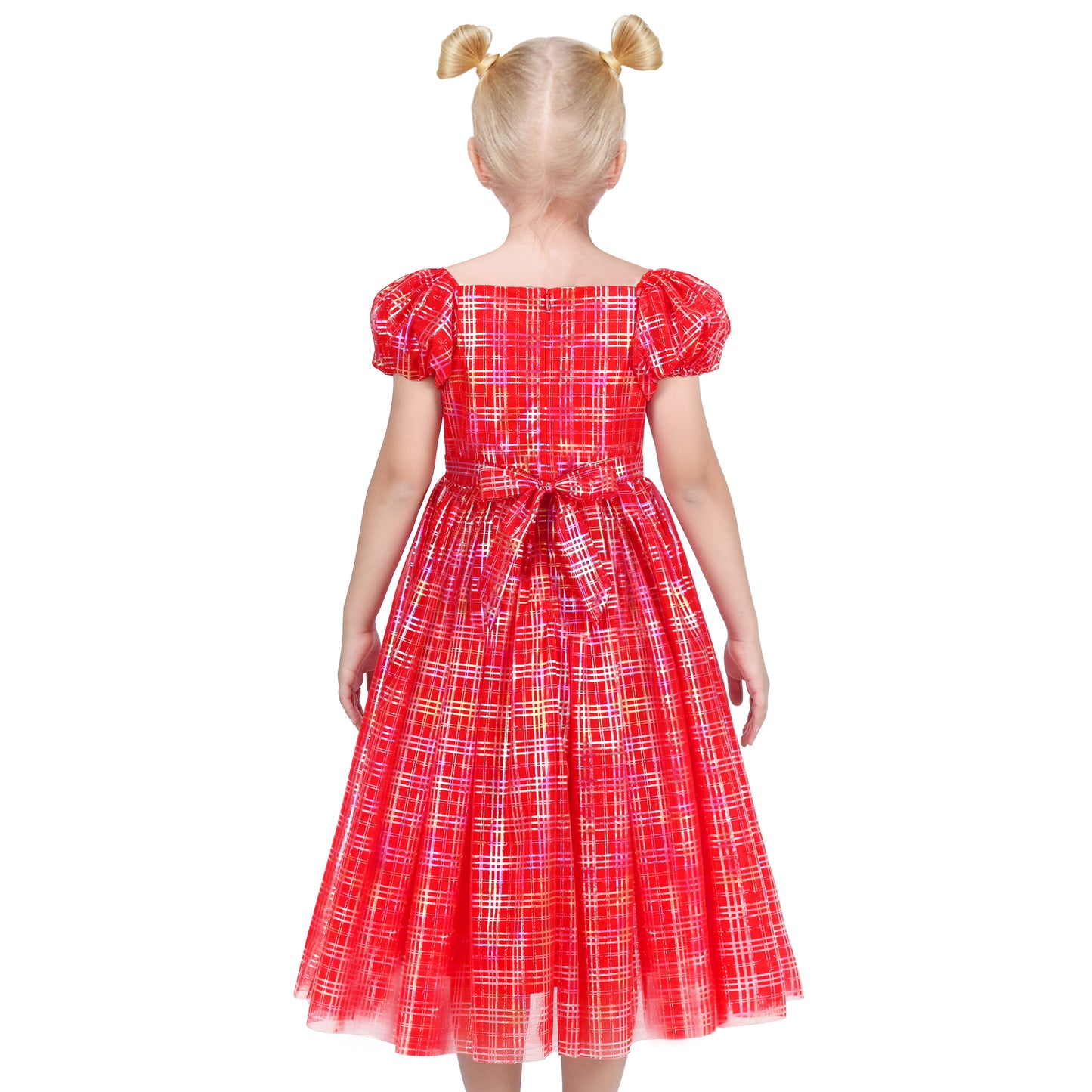 Flower Girls Dress Illusion Yoke Pageant Coffe Wedding Party Size 6-14 Years