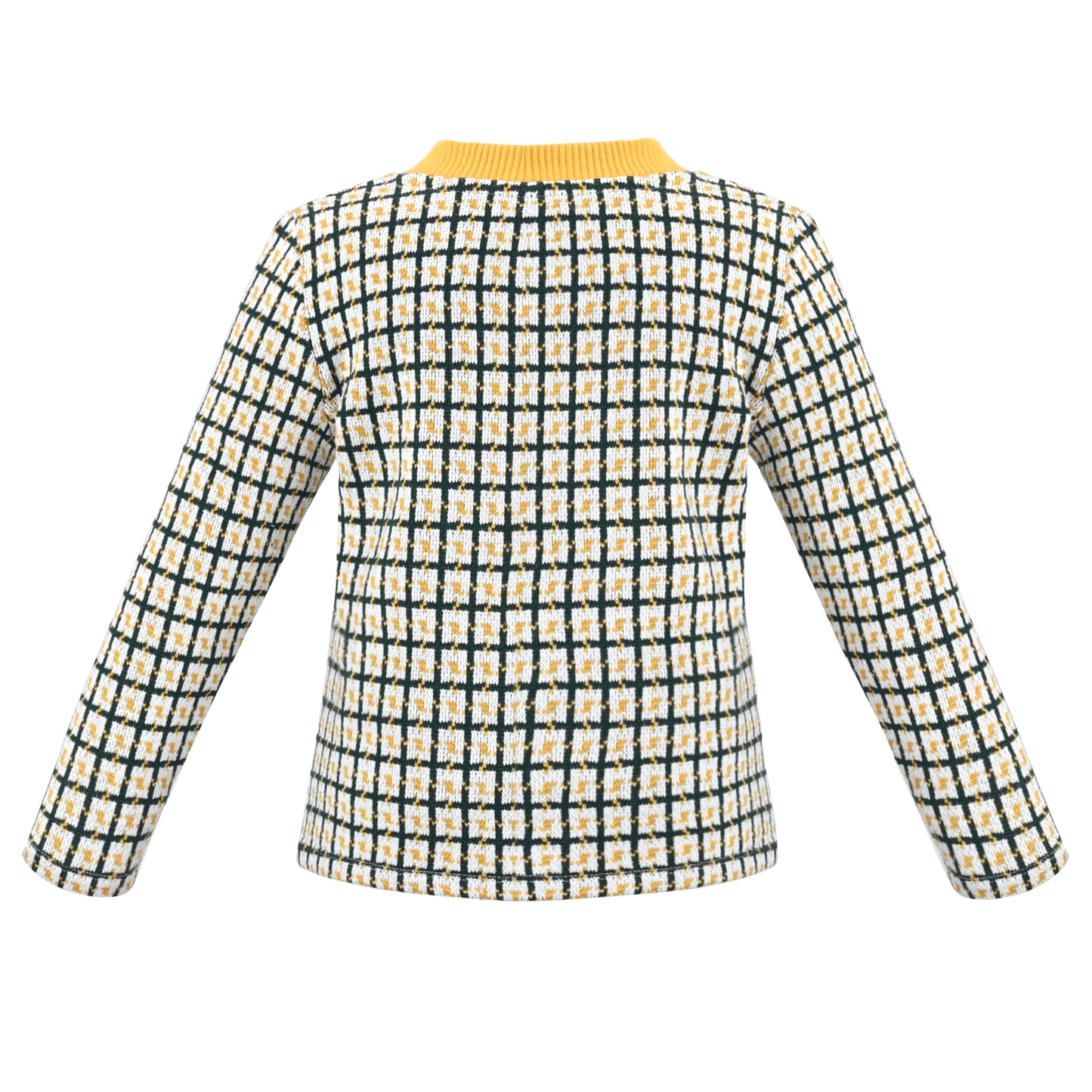 Girls Dress Plaid Flower Button Knit Long Sleeve Warm Winter Casual Size 2-10 Years