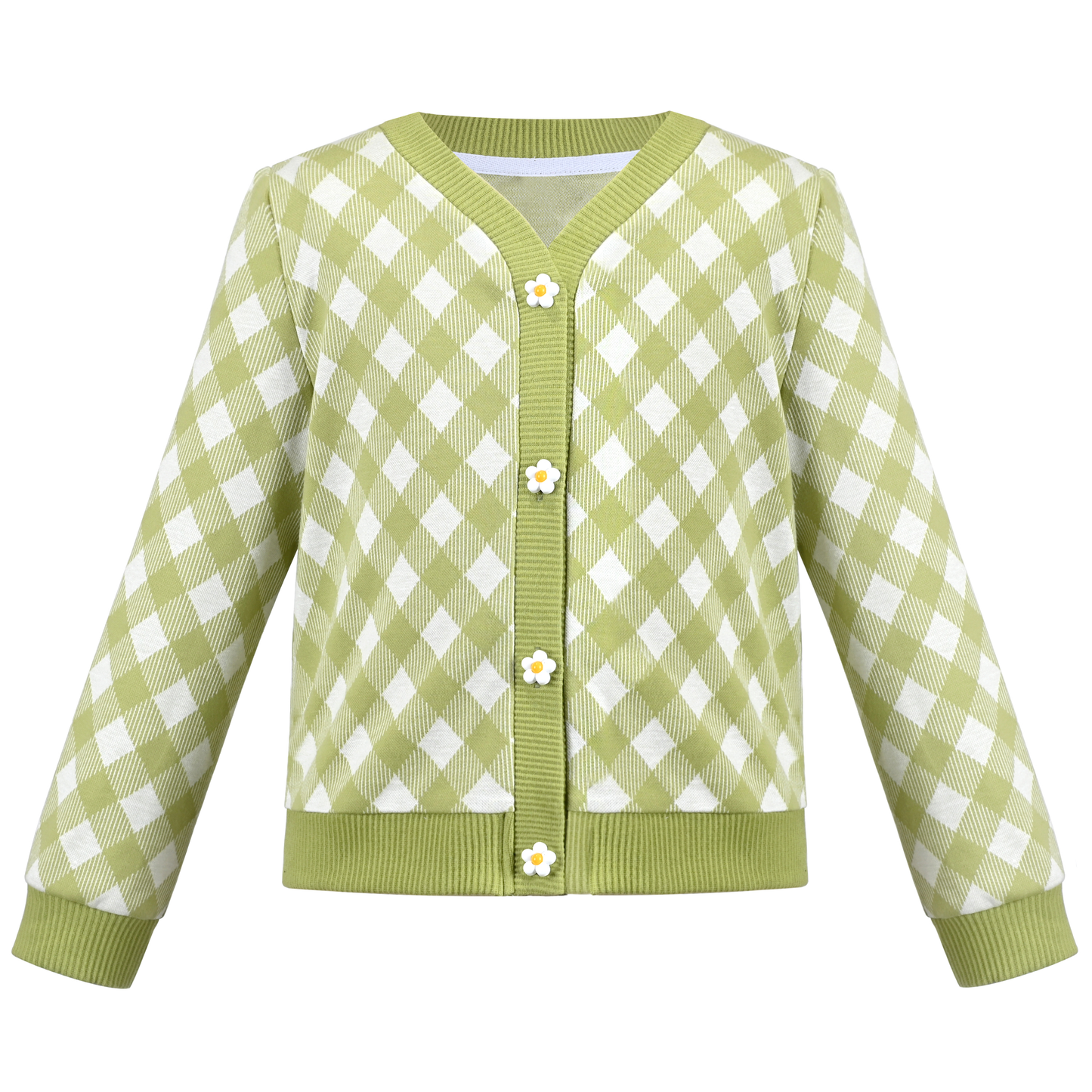 Girls Outfit Set 2 Piece Plaid Knit Cardigan Pleated Skirt Size 6-10 Years