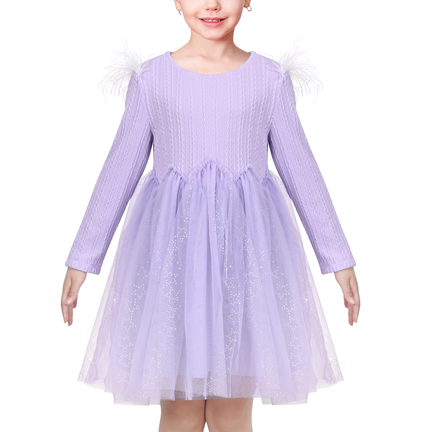 Girls Dress Heart Tulle Party Velvet Holiday Winter Warm Party Size 4-12 Years