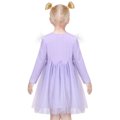 Girls Dress Heart Tulle Party Velvet Holiday Winter Warm Party Size 4-12 Years