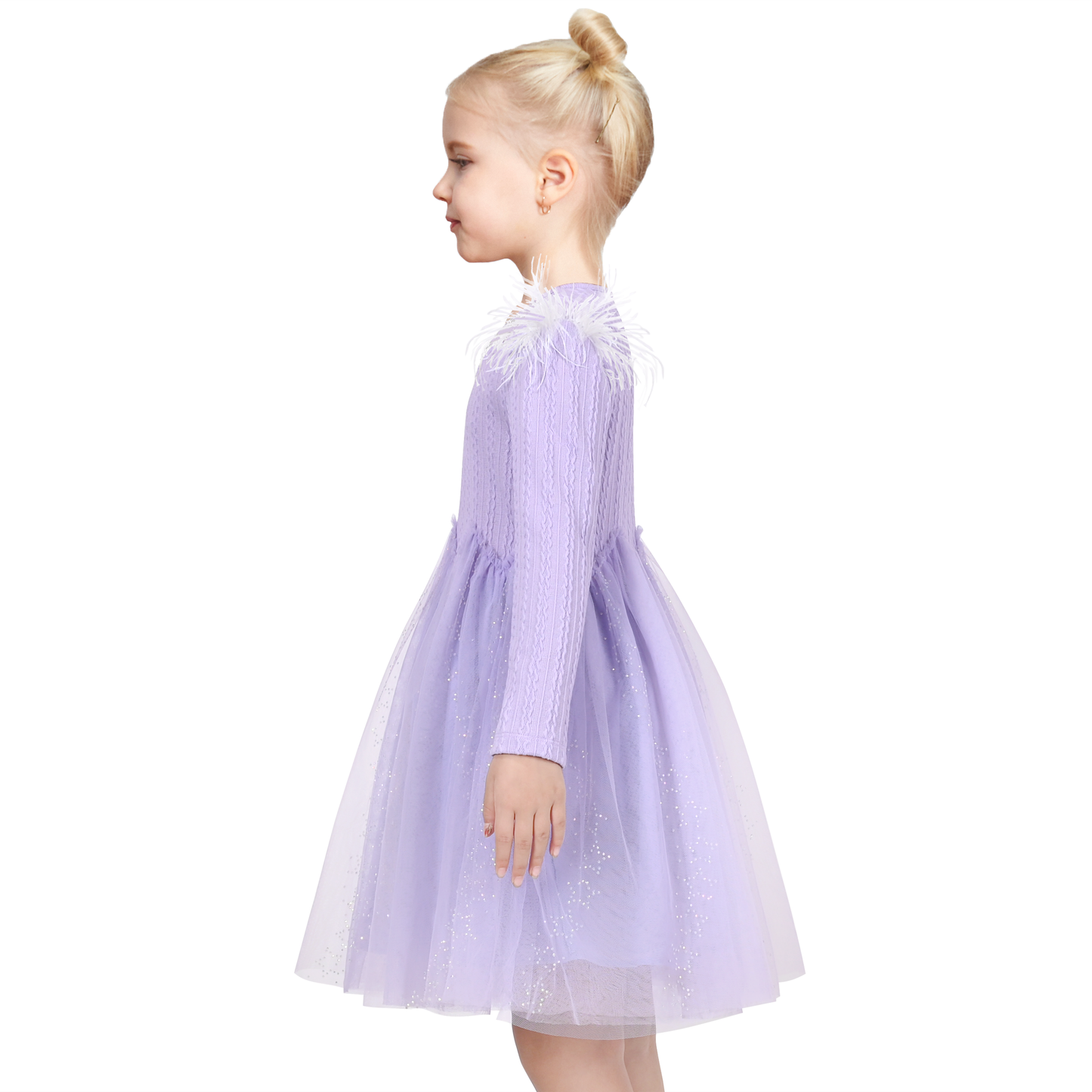 Girls Dress Heart Tulle Party Velvet Holiday Winter Warm Party Size 4-12 Years