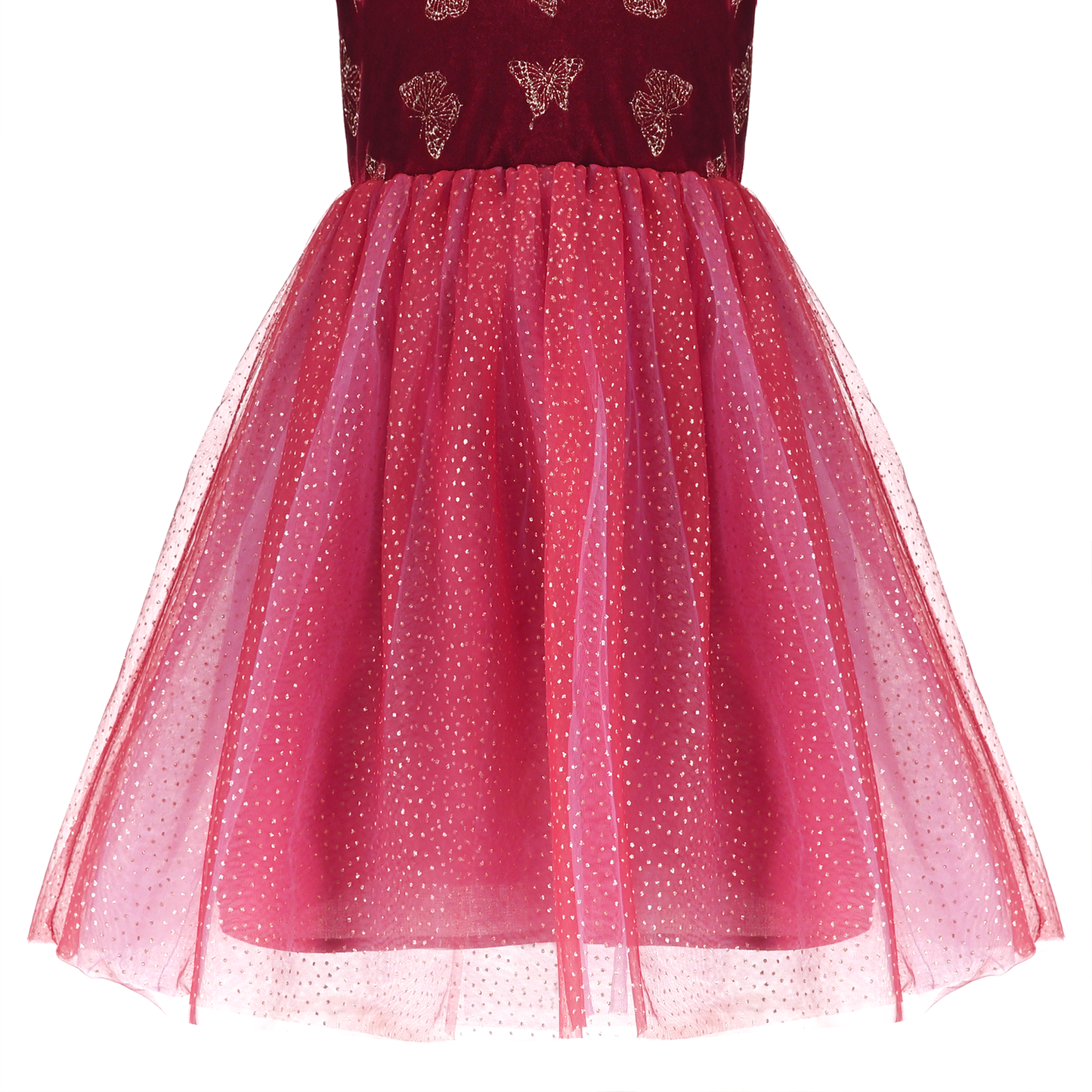 Girls Dress Heart Tulle Party Velvet Holiday Winter Warm Party Size 4-12 Years