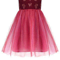 Girls Dress Heart Tulle Party Velvet Holiday Winter Warm Party Size 4-12 Years