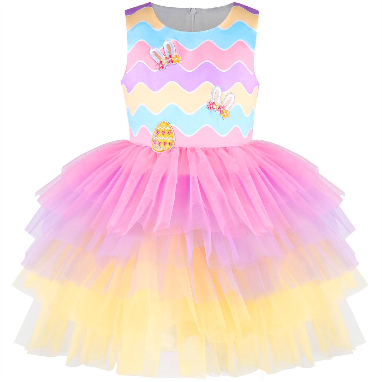 SUNNY FASHION Pink Cake Birthday Princess Dress