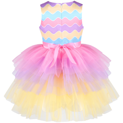 SUNNY FASHION Pink Cake Birthday Princess Dress