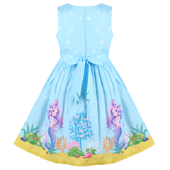 Girls Dress Rose Flower Double Bow Tie Party Size 4-12 Years
