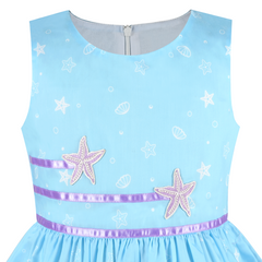 Girls Dress Rose Flower Double Bow Tie Party Size 4-12 Years
