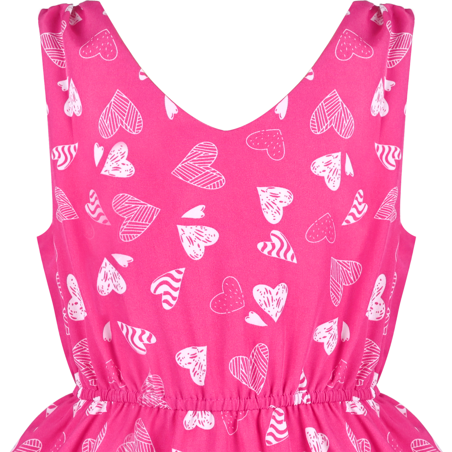 Girls Dress Flower Print Hanky Hem With Necklace Size 6-14 Years
