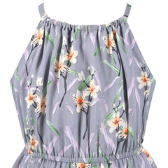 Girls Dress Swiss Dot Hi-lo Skirt Sweet Halter Sleeveless Size 6-14 Years