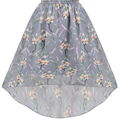 Girls Dress Swiss Dot Hi-lo Skirt Sweet Halter Sleeveless Size 6-14 Years