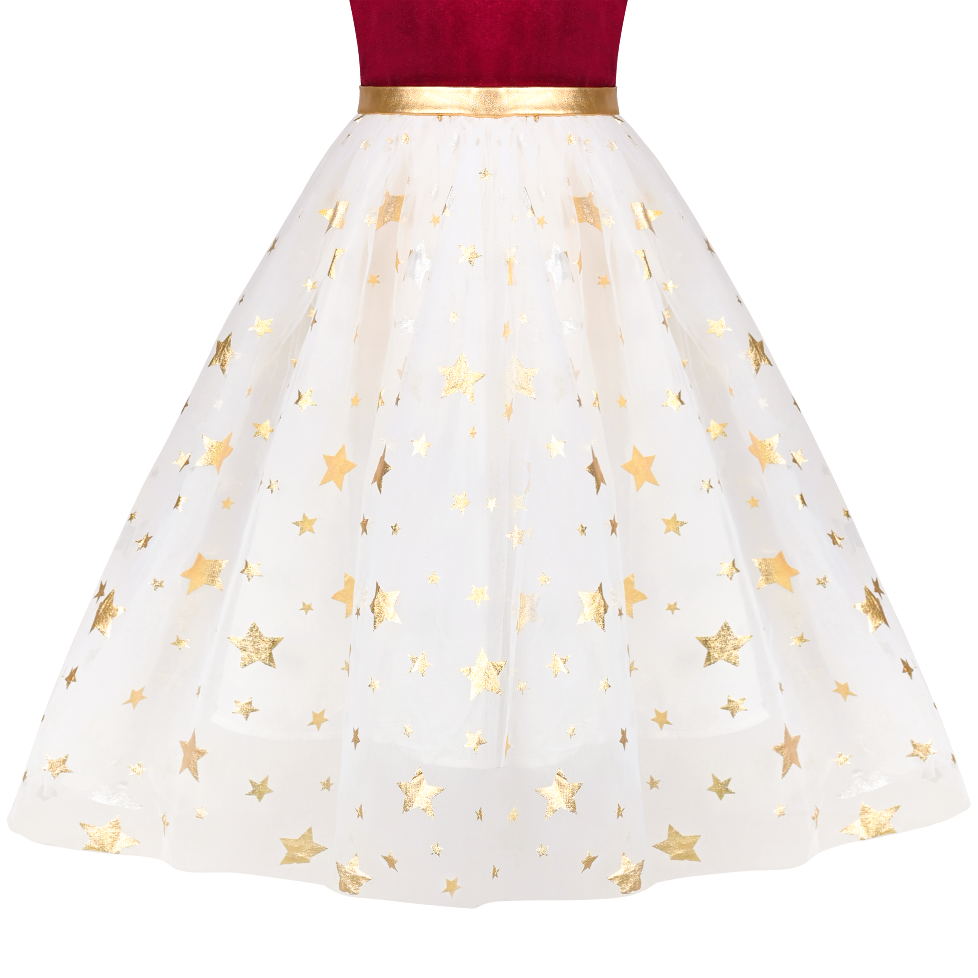 Girls Dress Christmas Vintage V-neck Hollow Back Gold Star Bow Tie – Sunny  Fashion