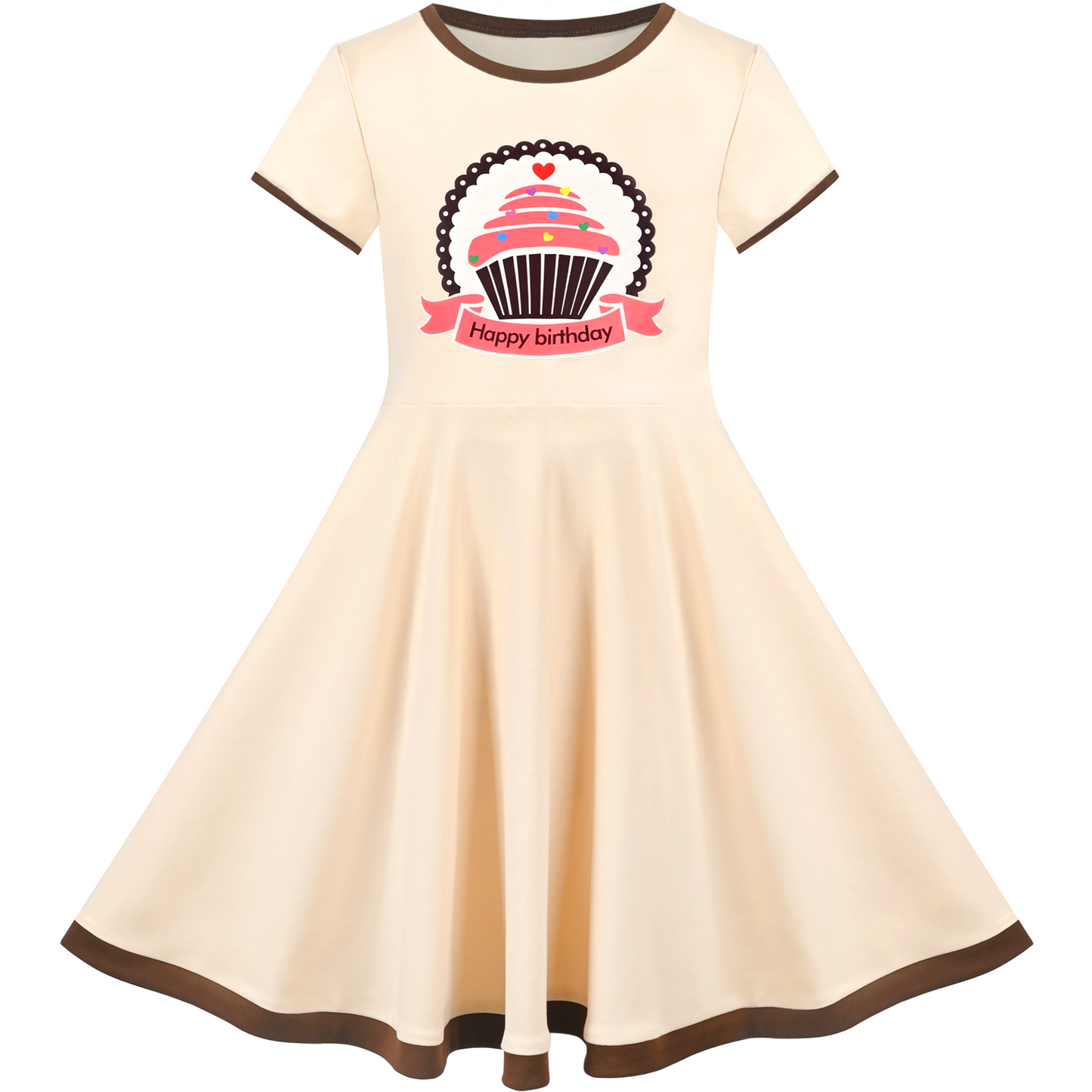 Girls Dress Colorful Striped Knitted Cotton Stretch School Size 3-12 Years
