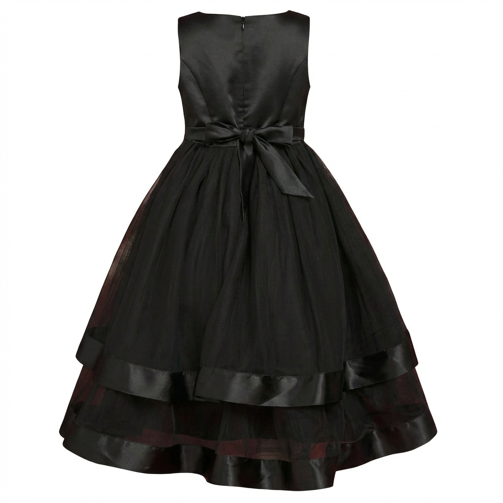 Sunny Fashion Girls Polka Dot Tulle Bow Ruffle Party Dress