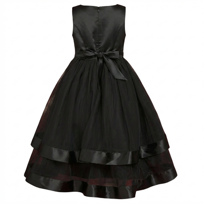 Sunny Fashion Girls Polka Dot Tulle Bow Ruffle Party Dress