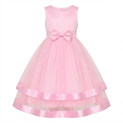 Sunny Fashion Girls Polka Dot Tulle Bow Ruffle Party Dress