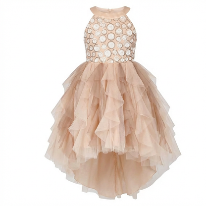 Sunny Fashion Girls Pink Sequin Hi-Lo Party Dress