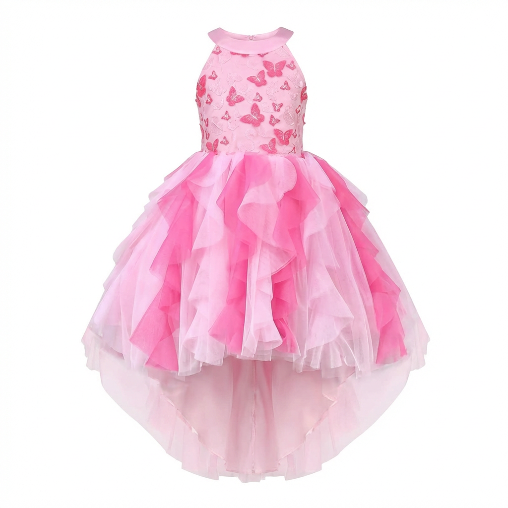 Sunny Fashion Girls Pink Sequin Hi-Lo Party Dress