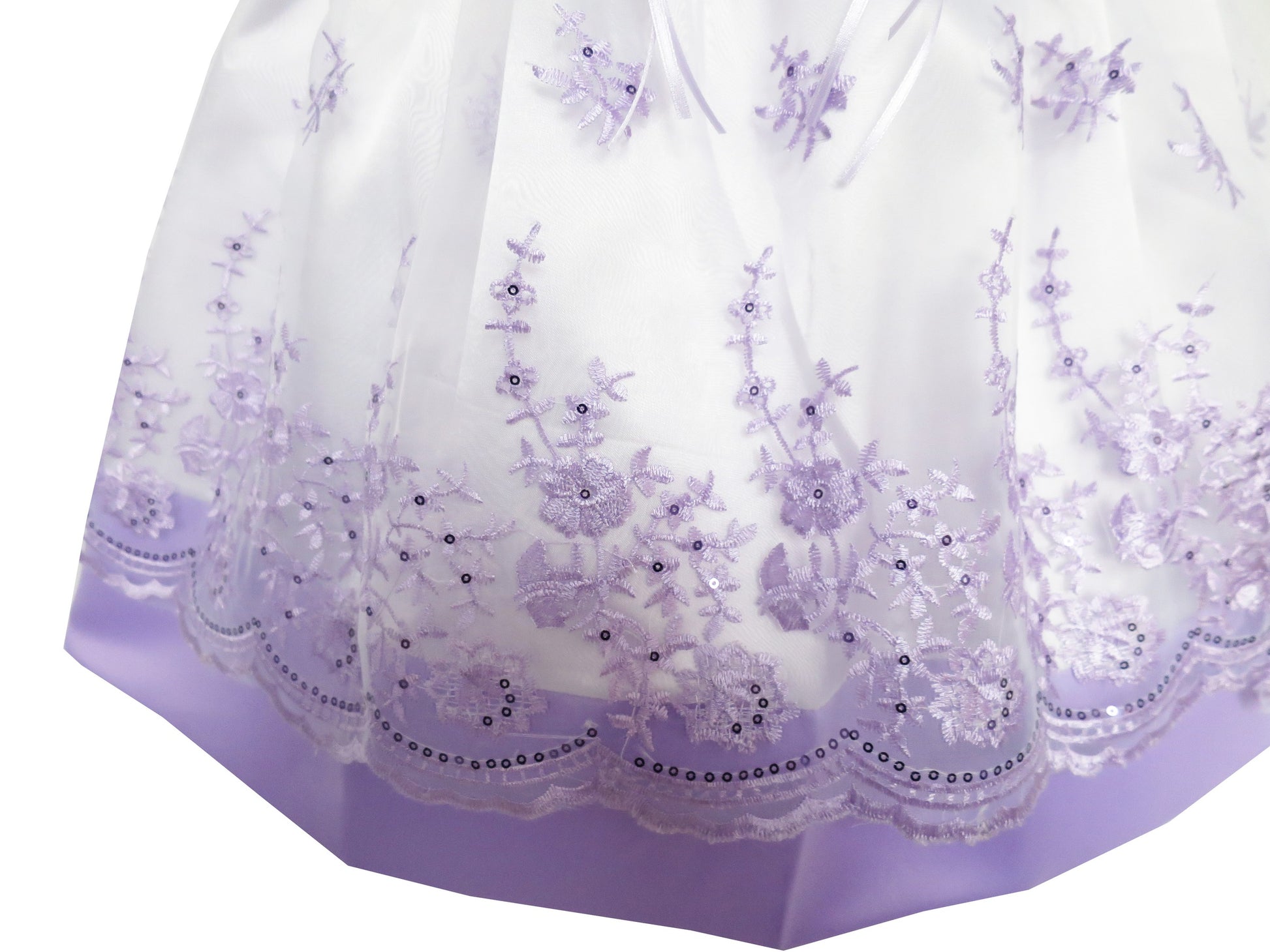 2-in-1 Flower Girls Dress Dimensional Butterfly Pageant Party Purple