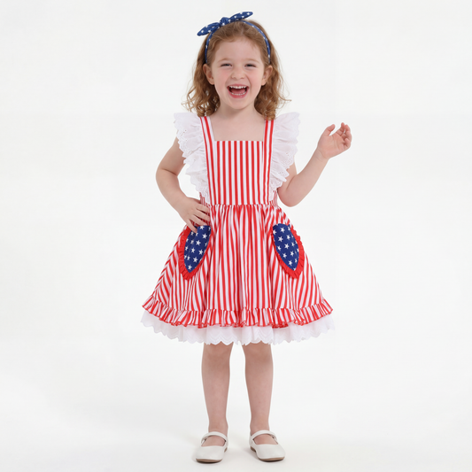 Sunny Fashion Girls Unicorn Rainbow Print Bowknot Princess Dress