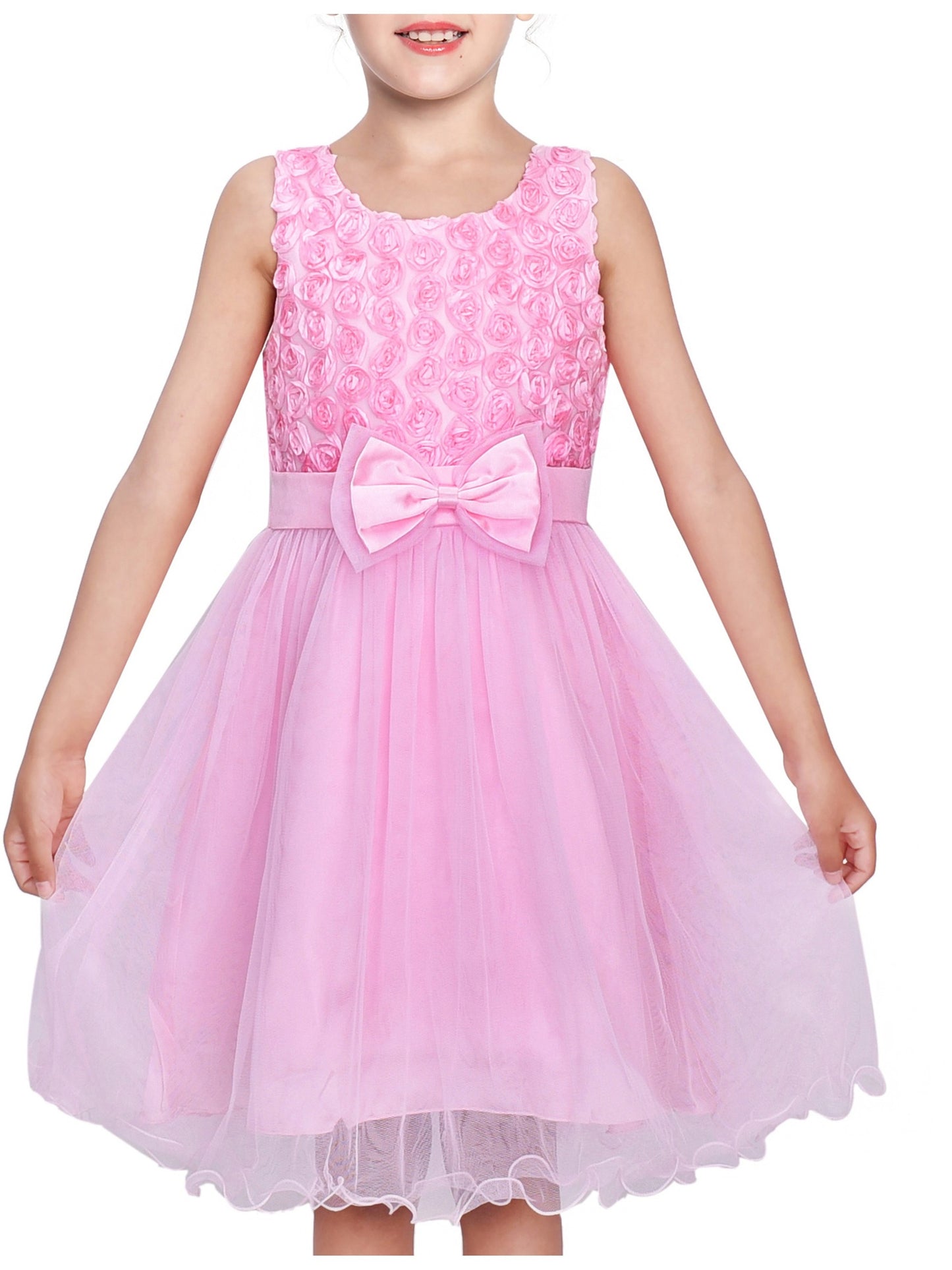 Girls Dress Pink Rose Pageant Tulle Wedding Kids Boutique Pink