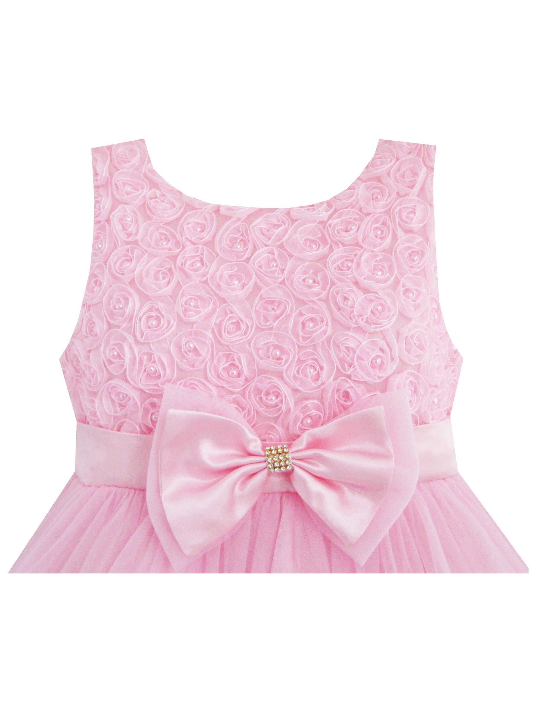Girls Dress Pink Rose Pageant Tulle Wedding Kids Boutique Pink