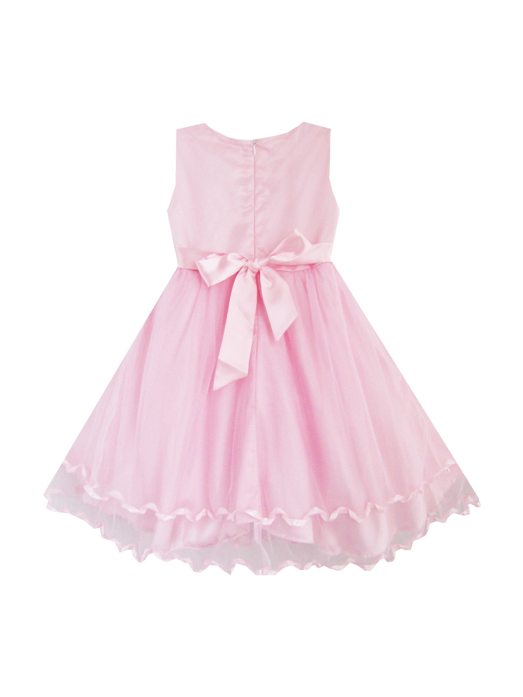 Girls Dress Pink Rose Pageant Tulle Wedding Kids Boutique Pink