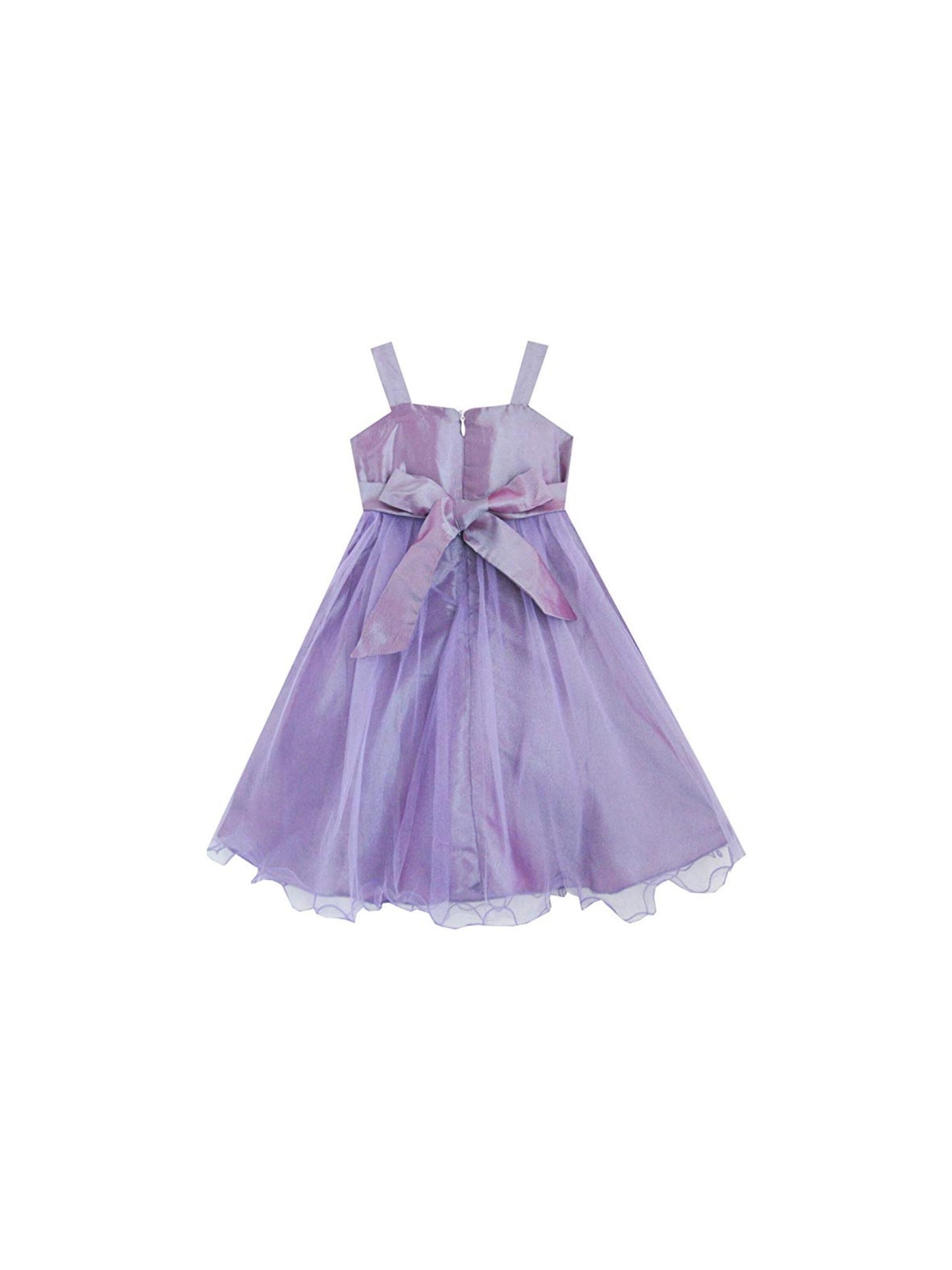 Girls Dress White Pleated Tank Bridesmaid Wedding Flower Girl Kids Purple