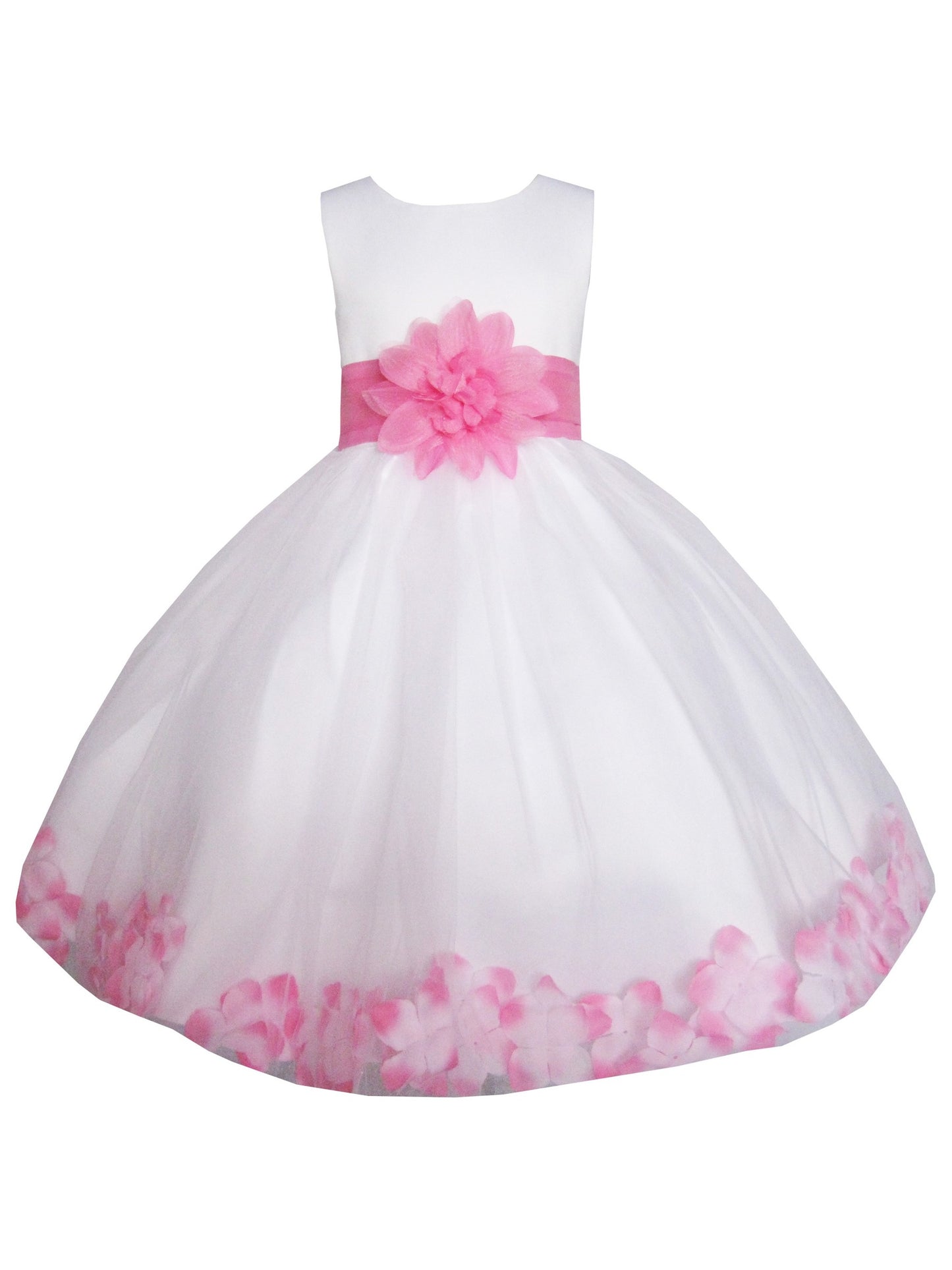 Girls Dress Orange Flower Tulle Wedding Pageant Bridesmaid Kids Clothes White