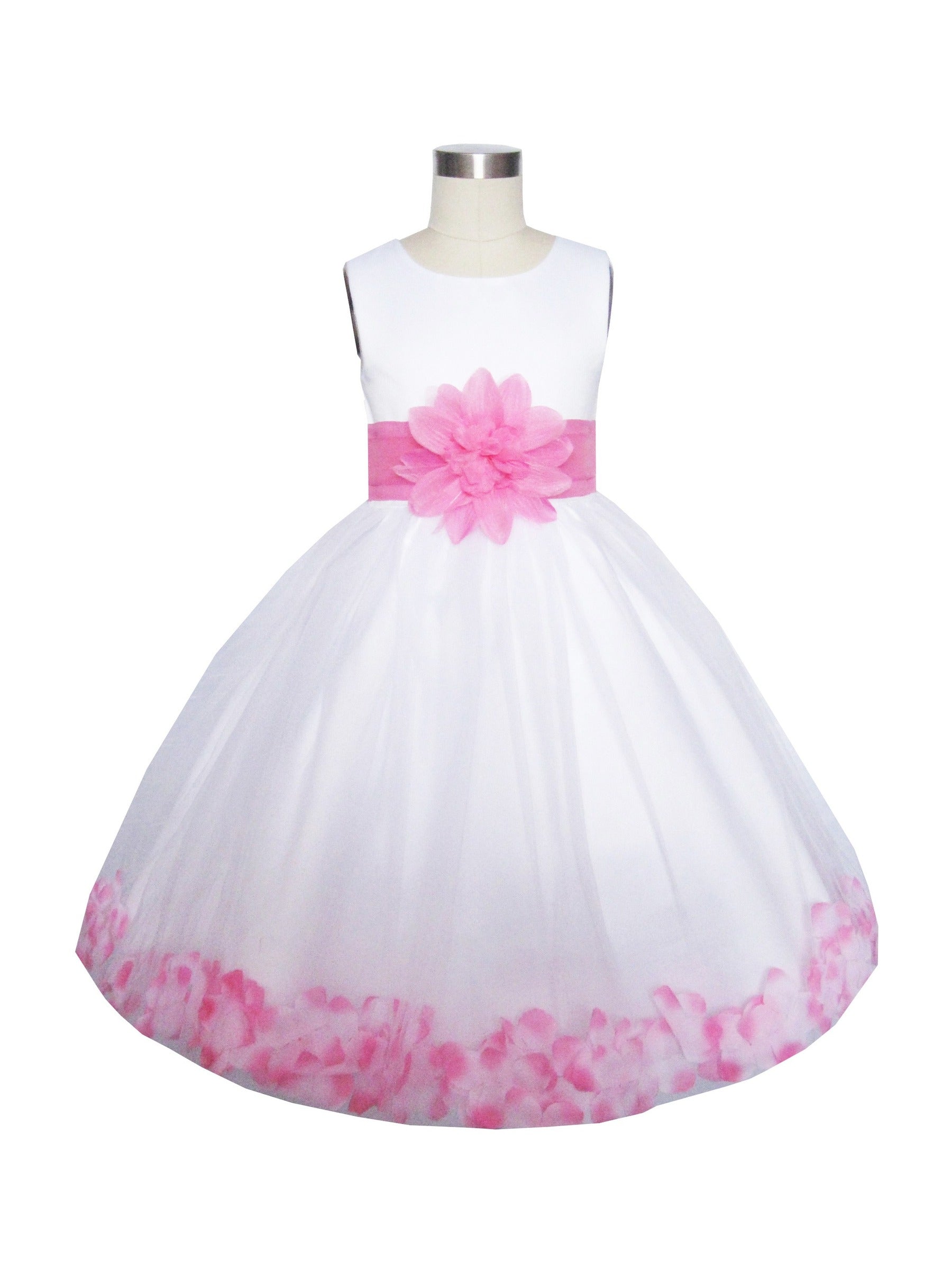Girls Dress Orange Flower Tulle Wedding Pageant Bridesmaid Kids Clothes White