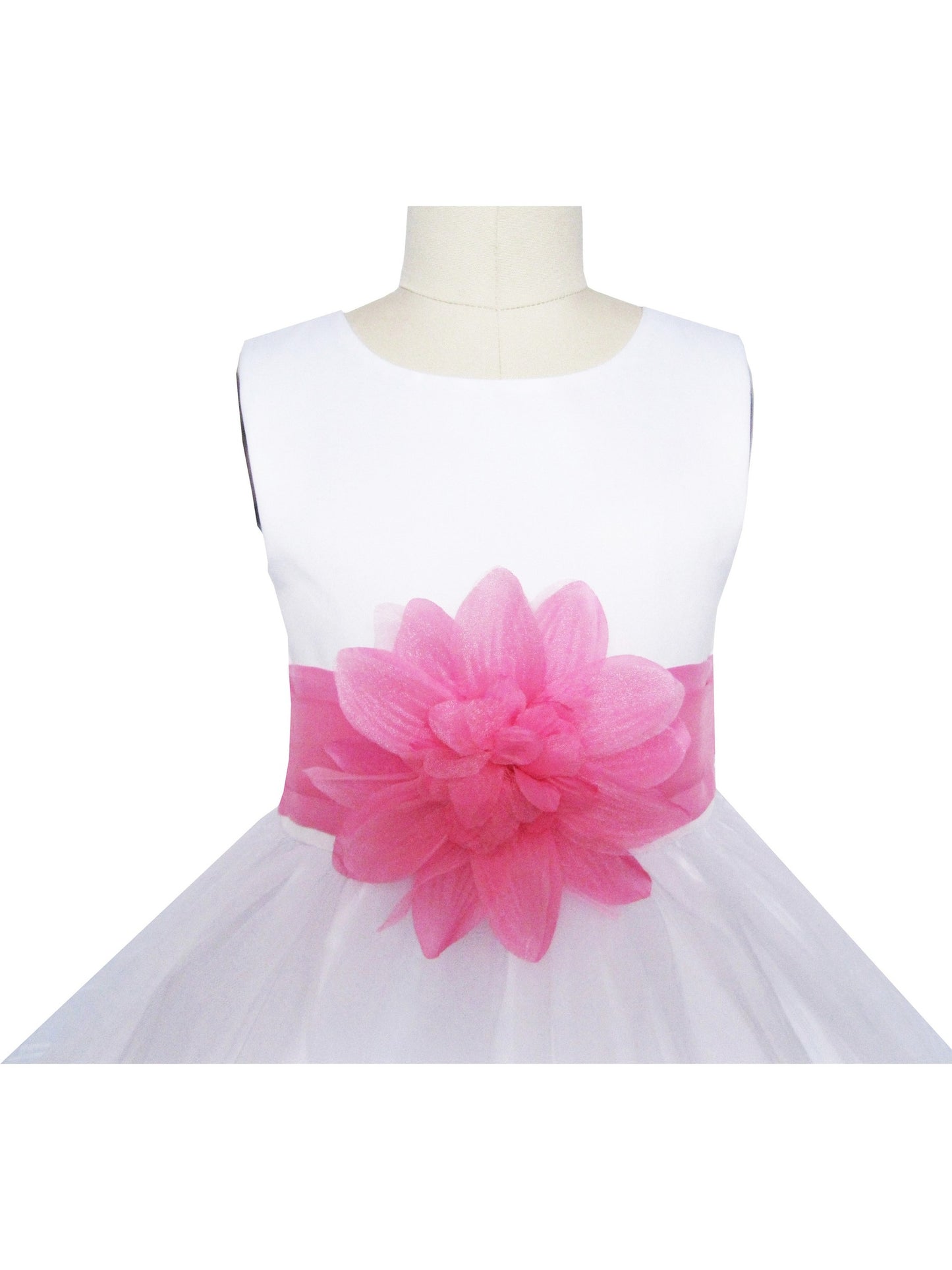 Girls Dress Orange Flower Tulle Wedding Pageant Bridesmaid Kids Clothes White