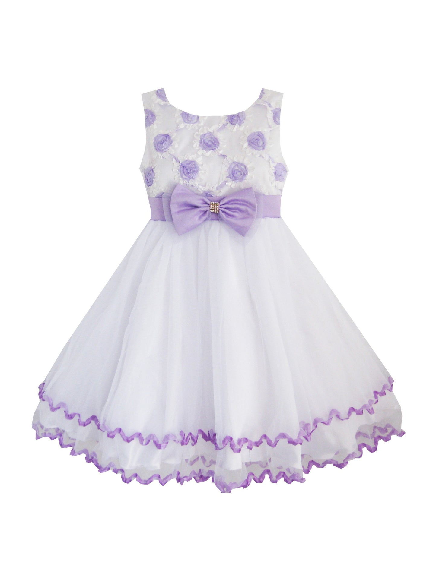 Girls Dress Pink Rose Pageant Tulle Wedding Kids Boutique Purple