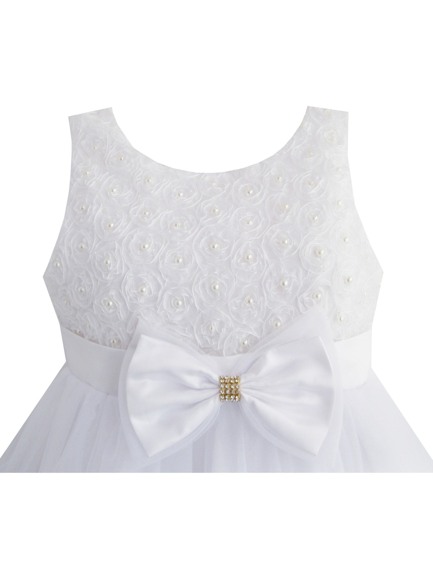 Girls Dress Pink Rose Pageant Tulle Wedding Kids Boutique White