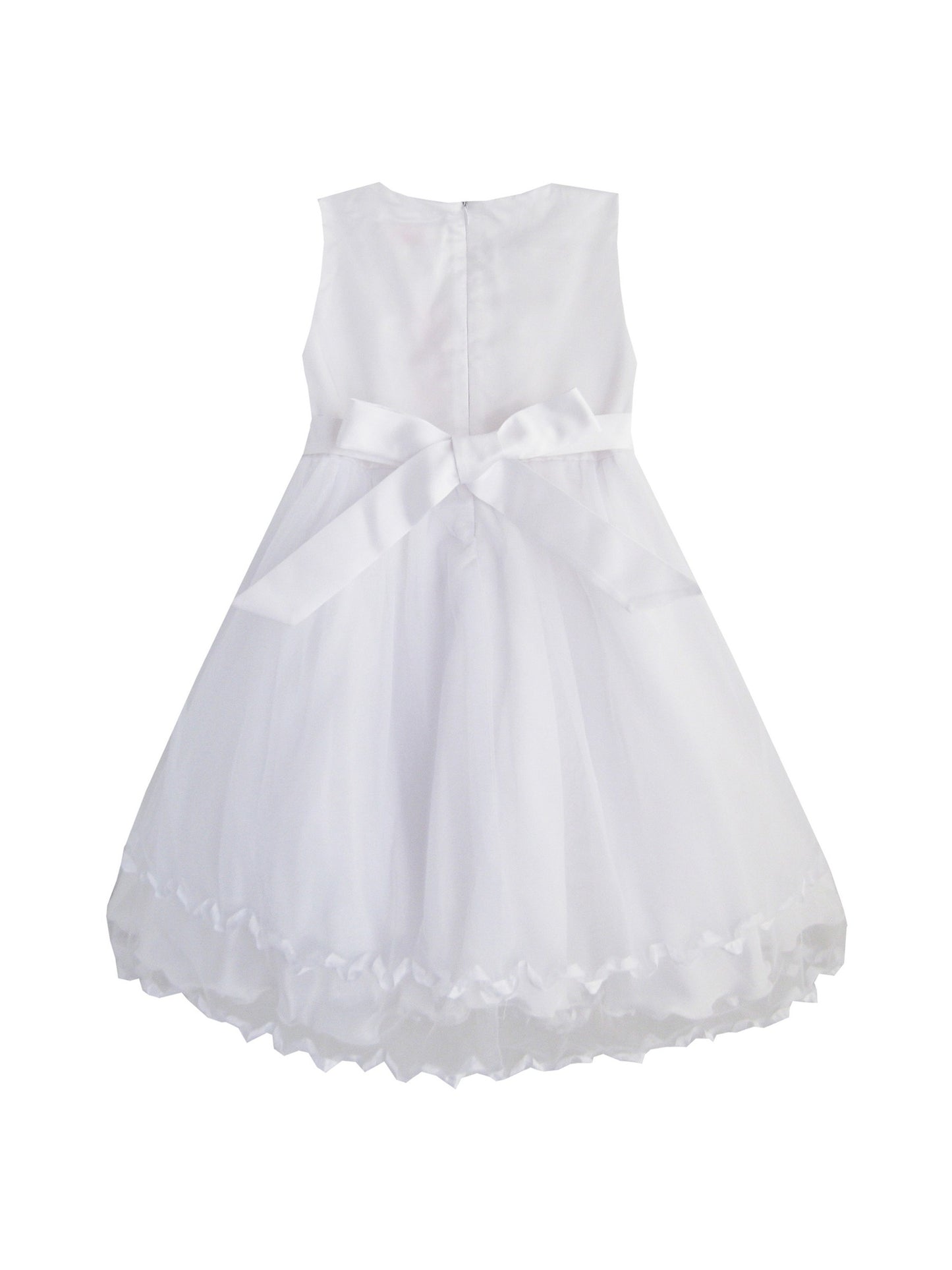 Girls Dress Pink Rose Pageant Tulle Wedding Kids Boutique White