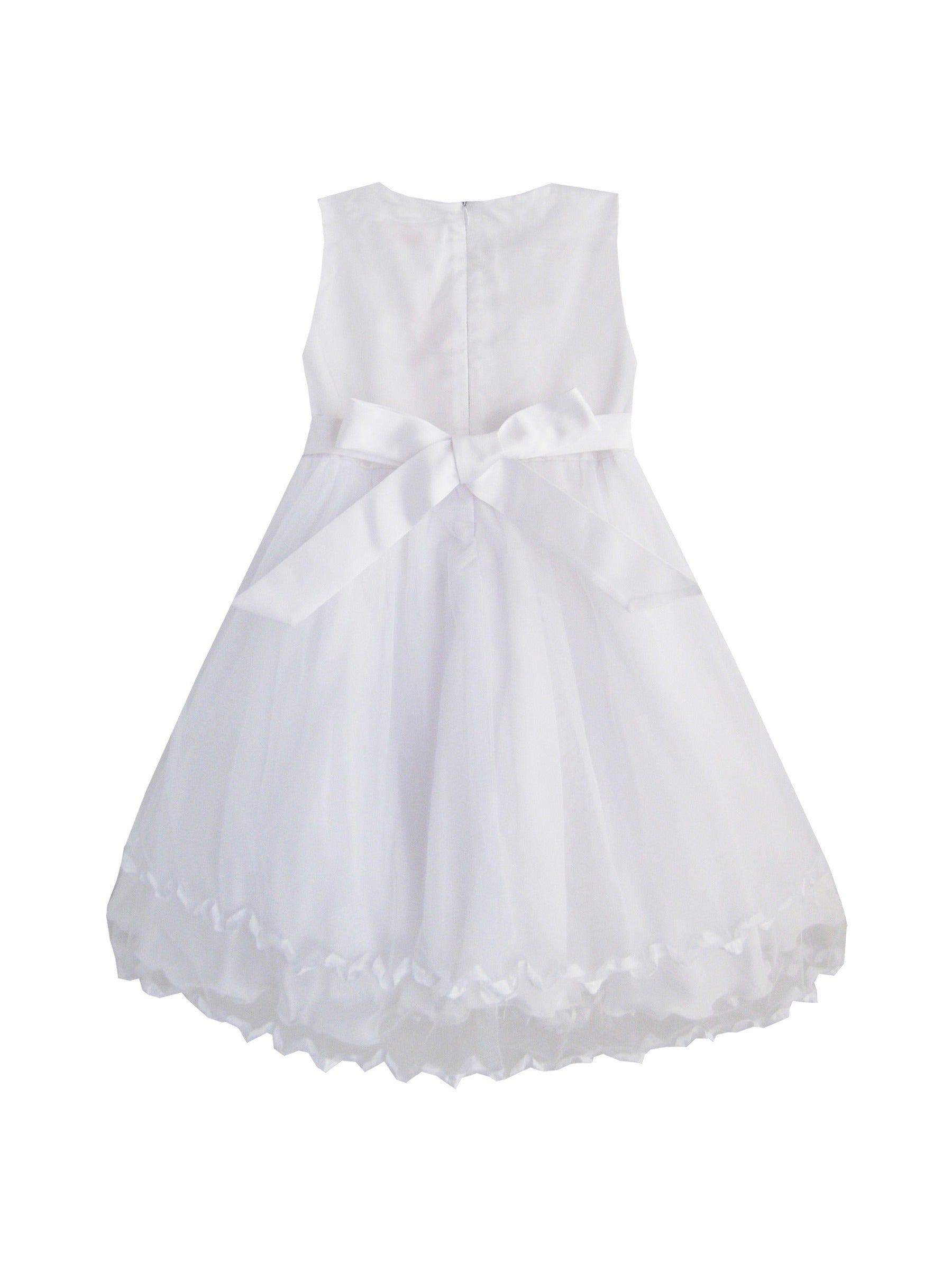 Girls Dress Pink Rose Pageant Tulle Wedding Kids Boutique White