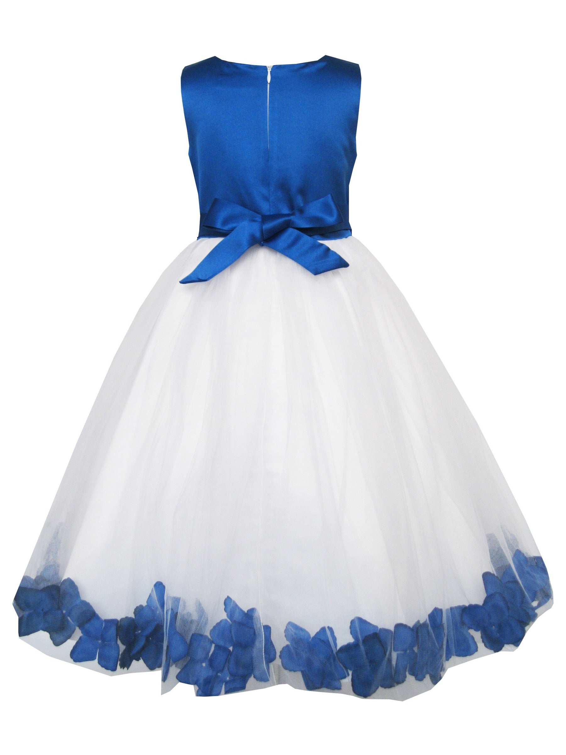 Girls Dress Orange Flower Tulle Wedding Pageant Bridesmaid Kids Clothes Blue