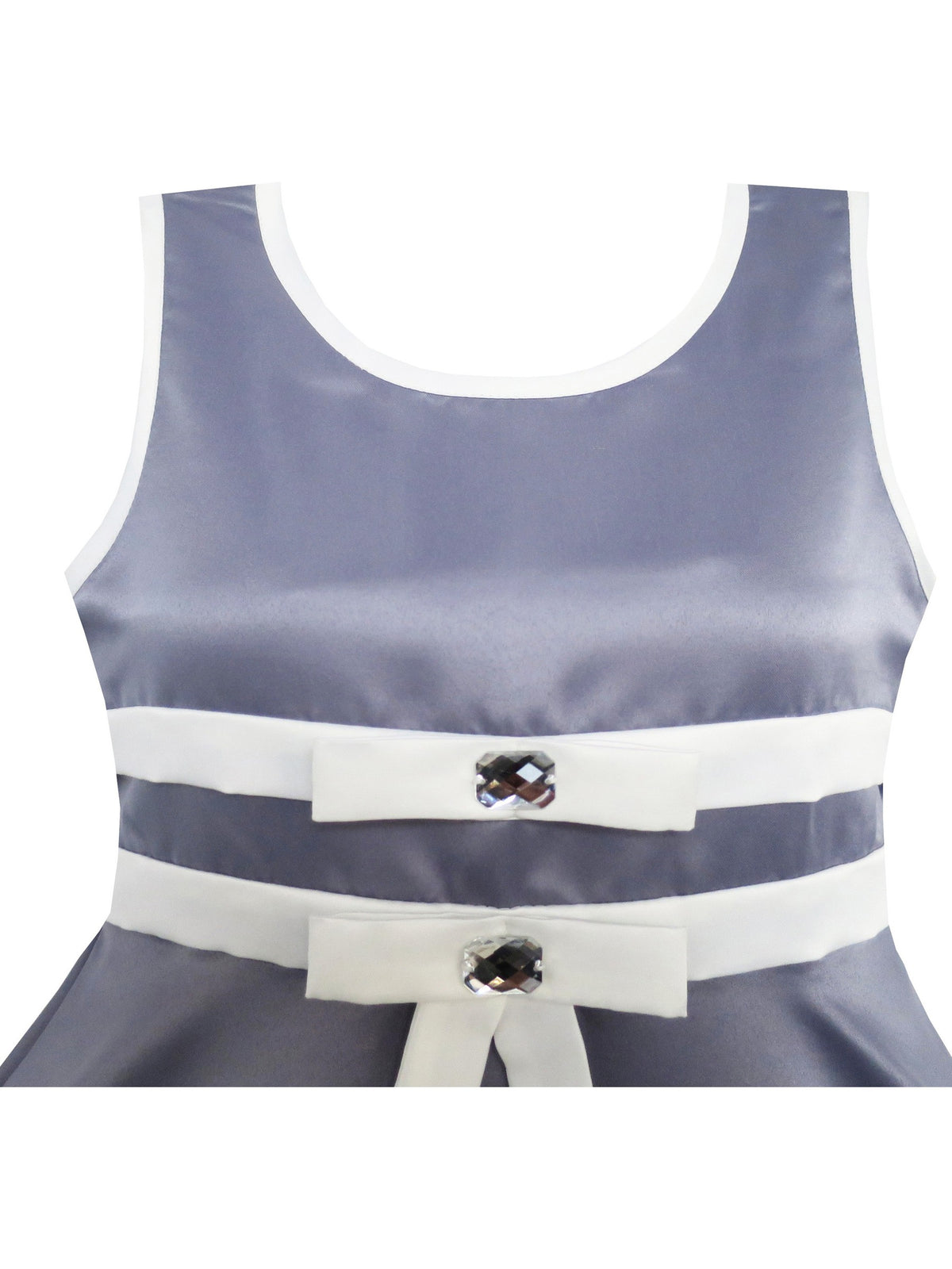 Girls Dress Gray Elegant Wedding Flower Girl Pageant Kids Clothes Gray