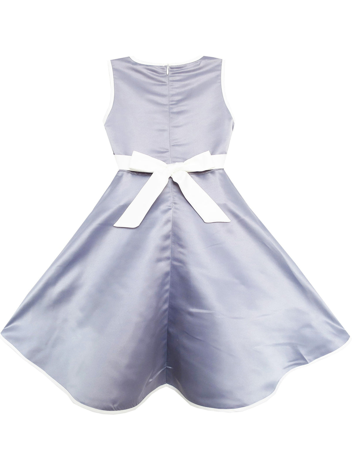 Girls Dress Gray Elegant Wedding Flower Girl Pageant Kids Clothes Gray