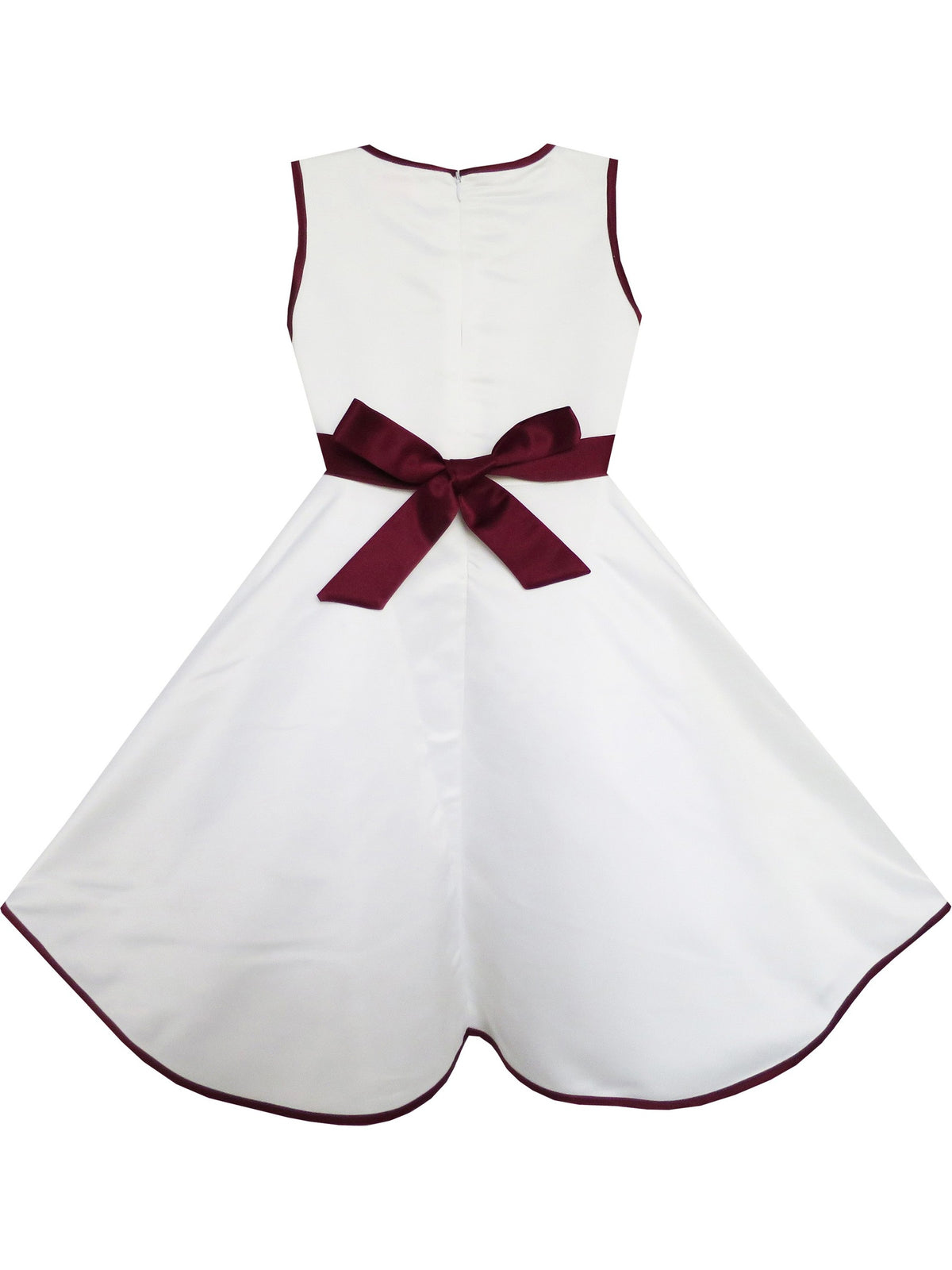Girls Dress Gray Elegant Wedding Flower Girl Pageant Kids Clothes White